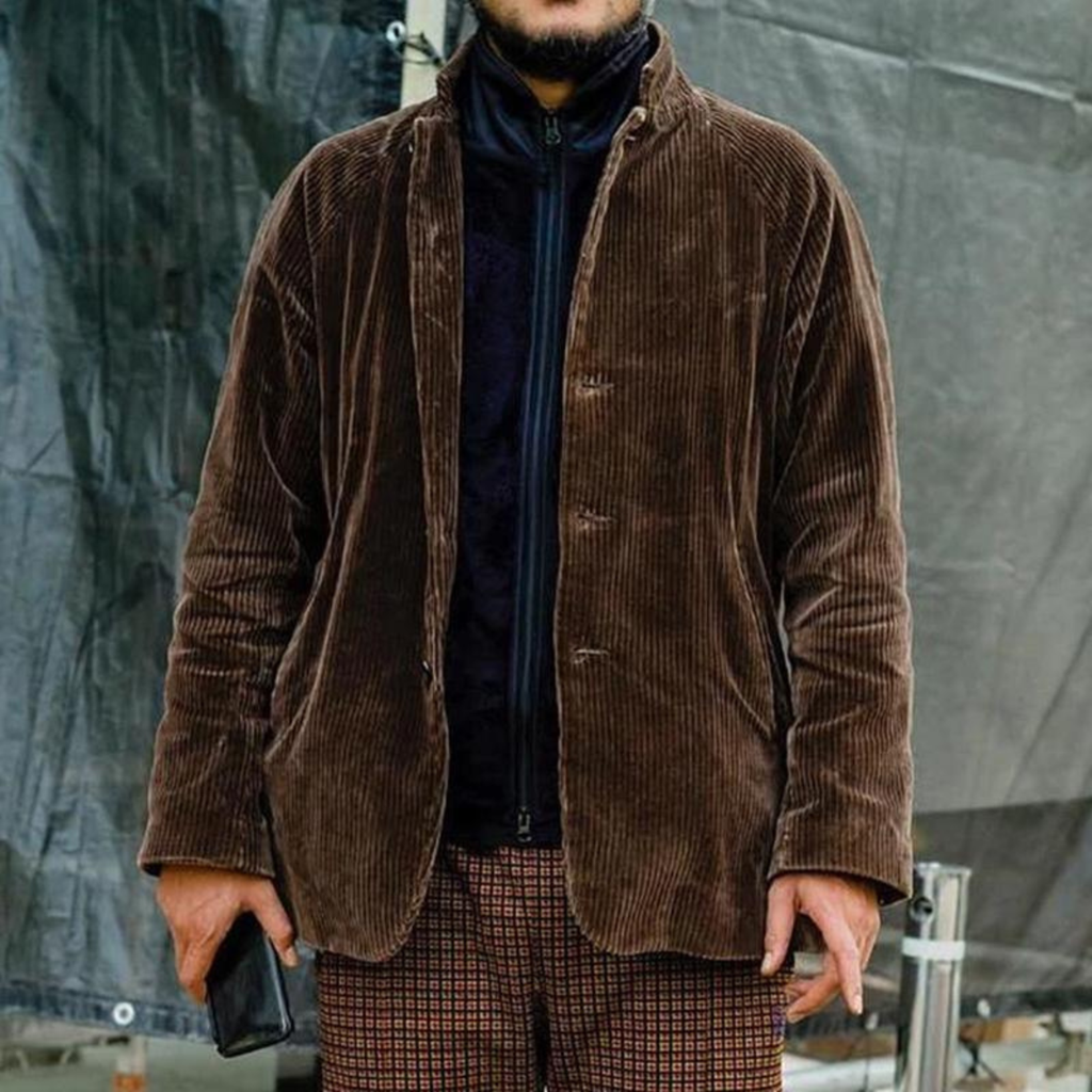 Corduroy Jacket for Men with Button Front