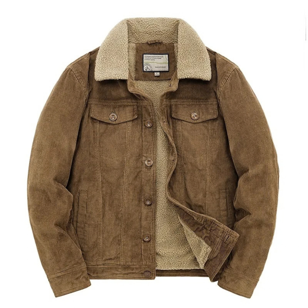 Corduroy Jacket for Men with Sherpa Collar