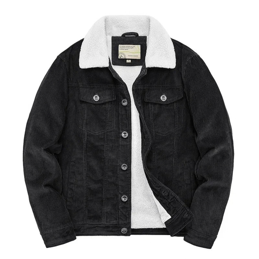 Corduroy Jacket for Men with Sherpa Collar