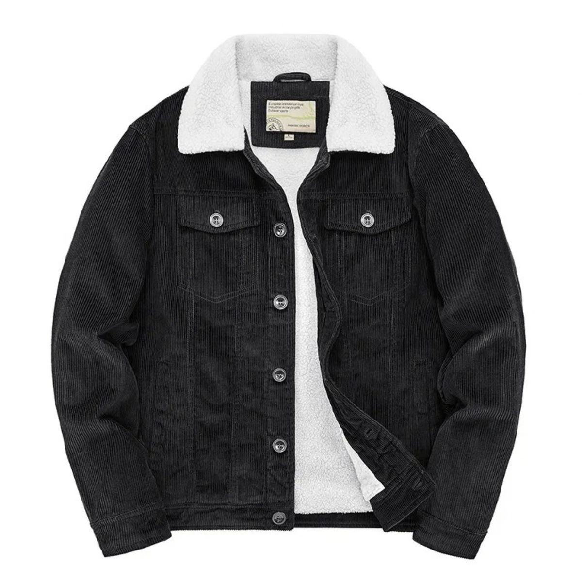 Corduroy Jacket for Men with Sherpa Collar