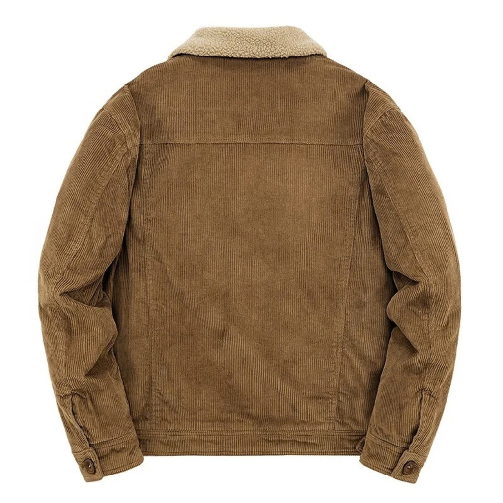 Corduroy Jacket for Men with Sherpa Collar