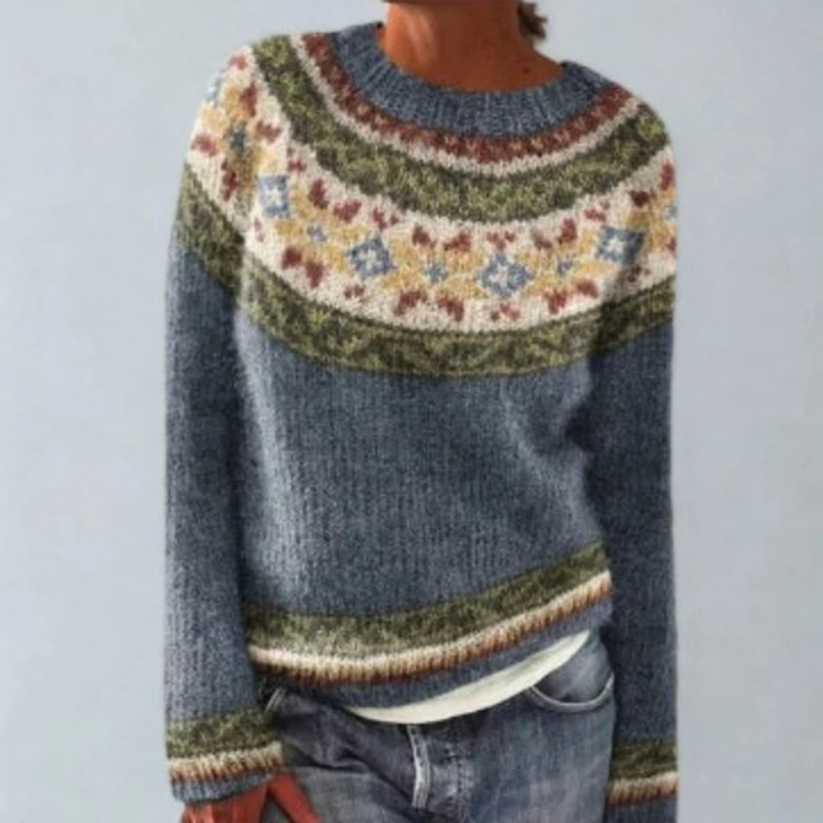 Fair Isle Knit Sweater for Women