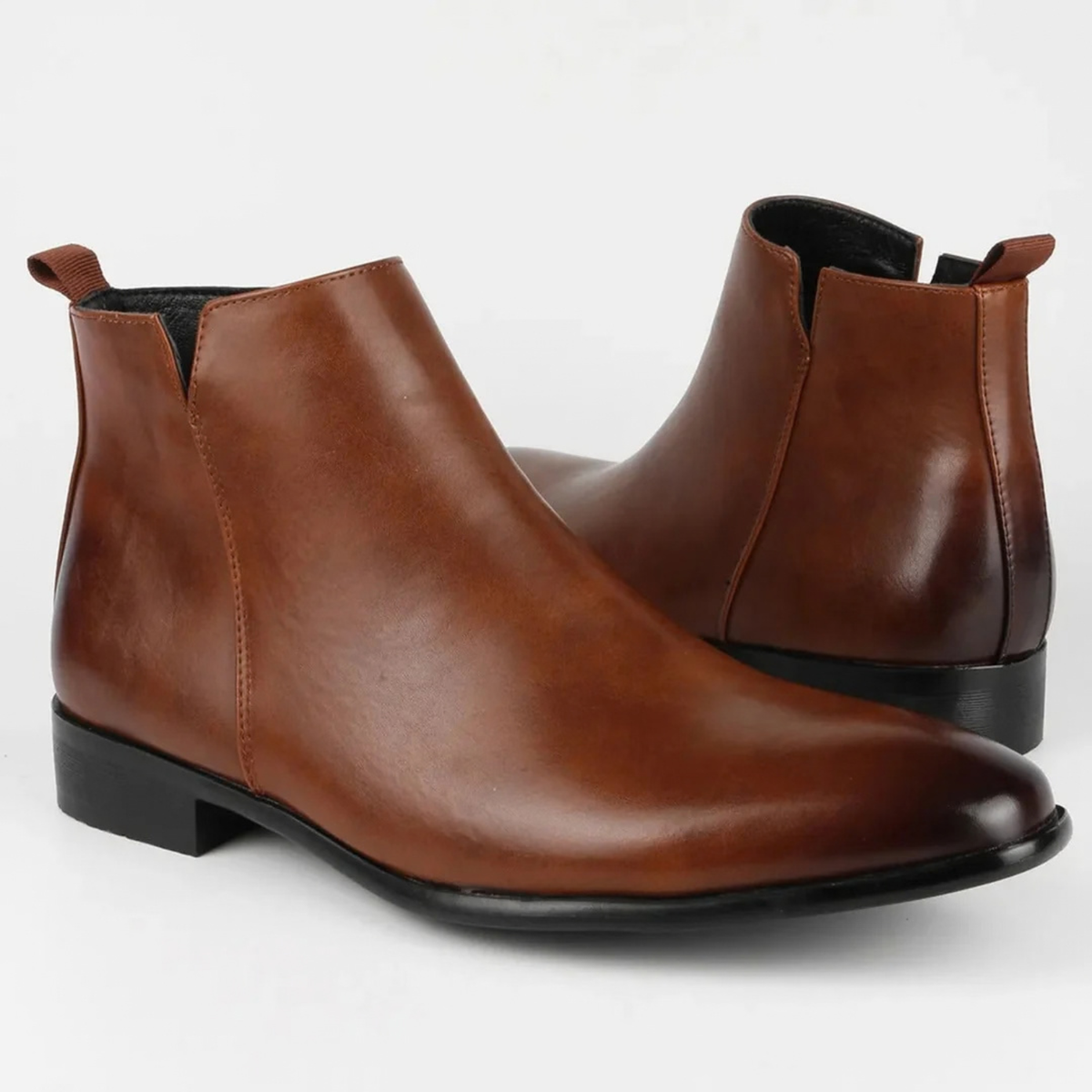 Leather Chelsea Boots for Men with Pointed Toe