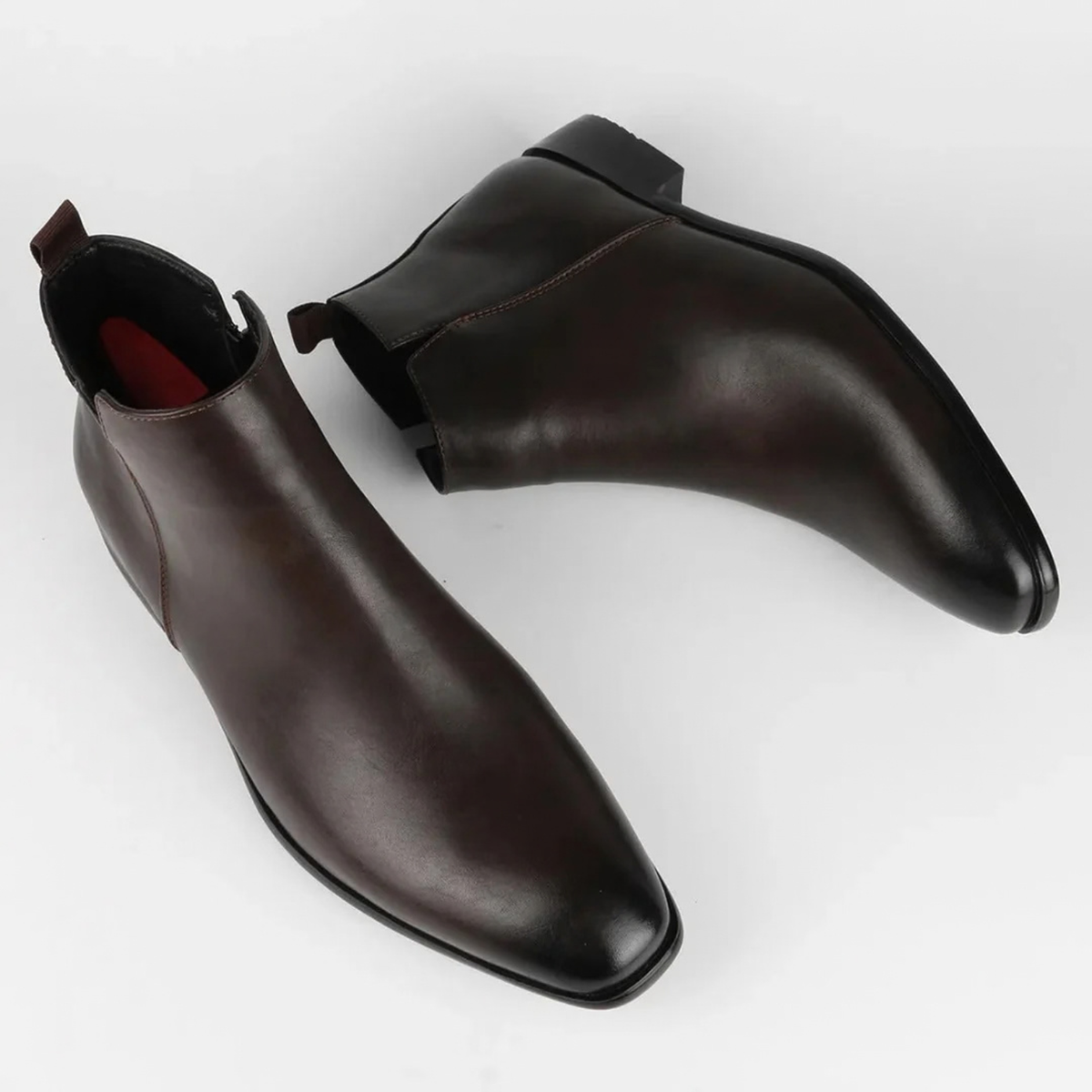 Leather Chelsea Boots for Men with Pointed Toe