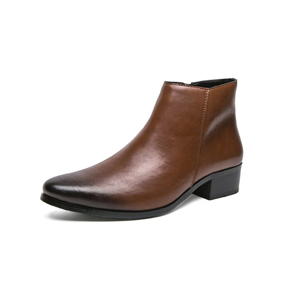 Leather Chelsea Boots for Men with Pointed Toe