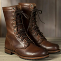 Leather Lace-Up Mid-Calf Boots for Women