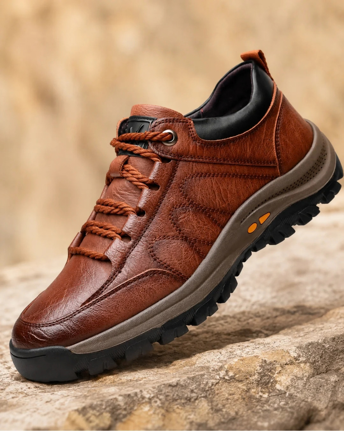 Leather Orthopedic Shoes for Men with Non-Slip Sole