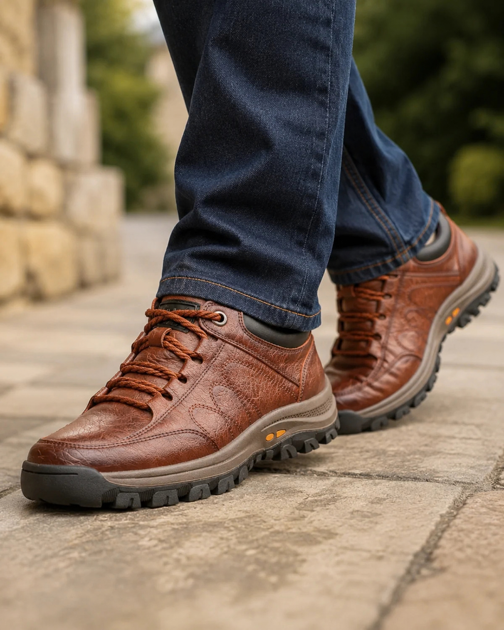 Leather Orthopedic Shoes for Men with Non-Slip Sole