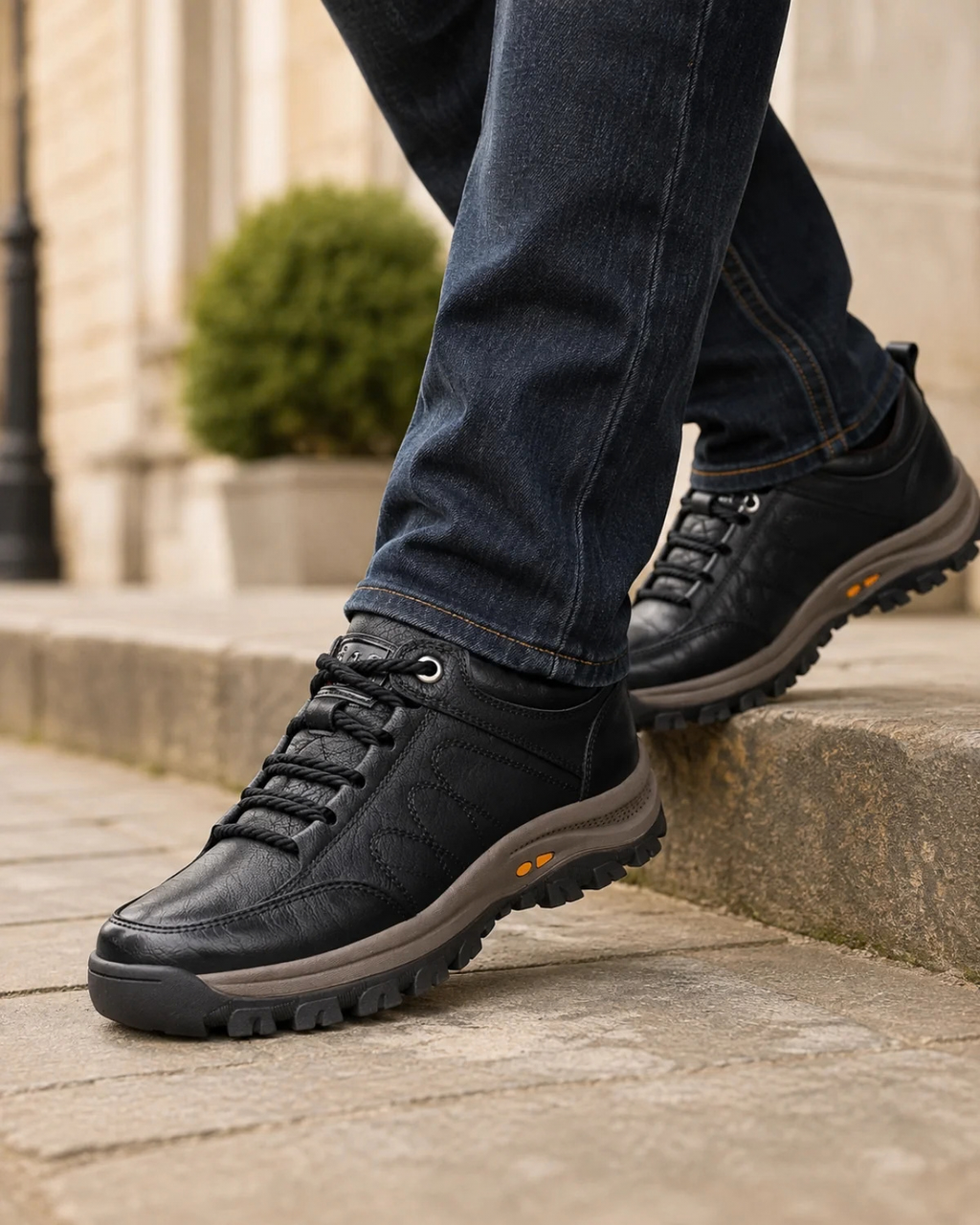 Leather Orthopedic Shoes for Men with Non-Slip Sole