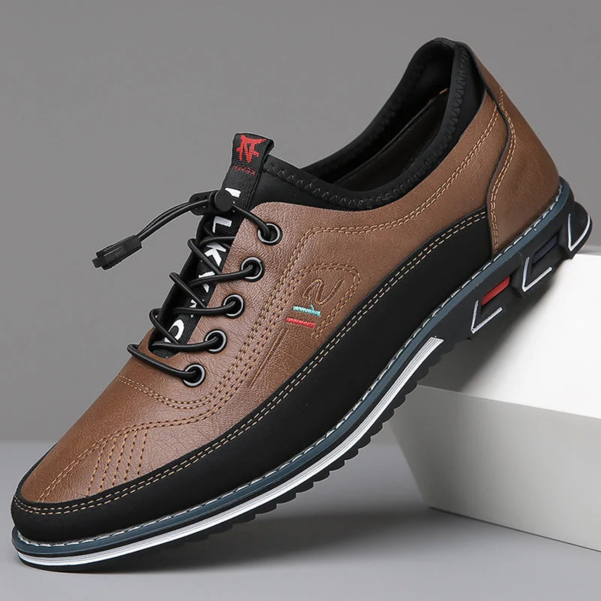 Leather Slip-On Casual Shoes for Men with Cushioned Sole