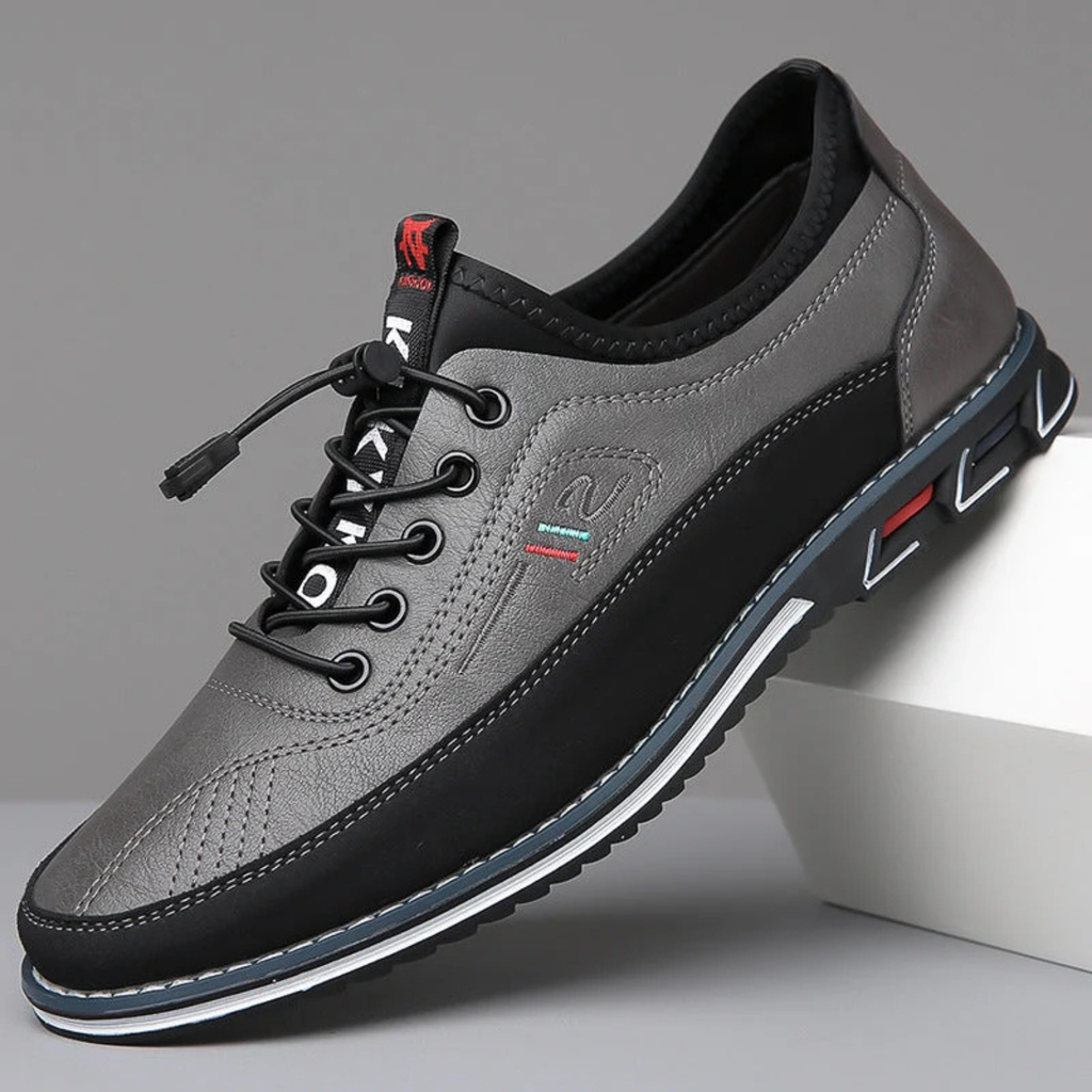 Leather Slip-On Casual Shoes for Men with Cushioned Sole