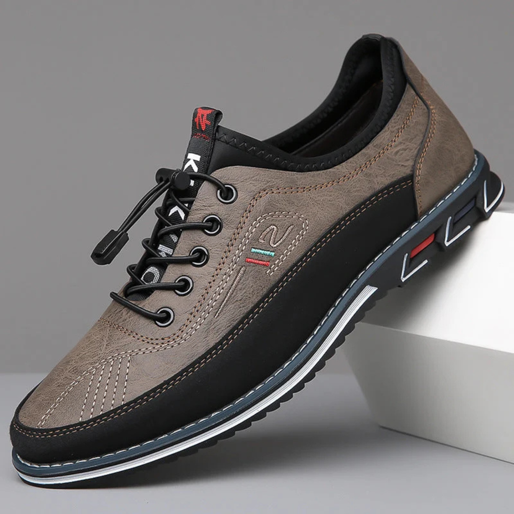 Leather Slip-On Casual Shoes for Men with Cushioned Sole