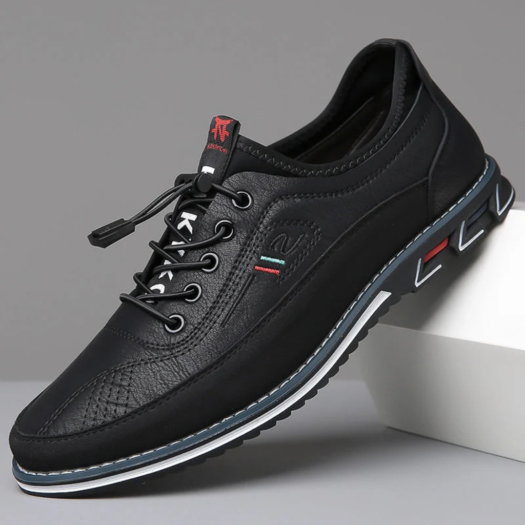 Leather Slip-On Casual Shoes for Men with Cushioned Sole