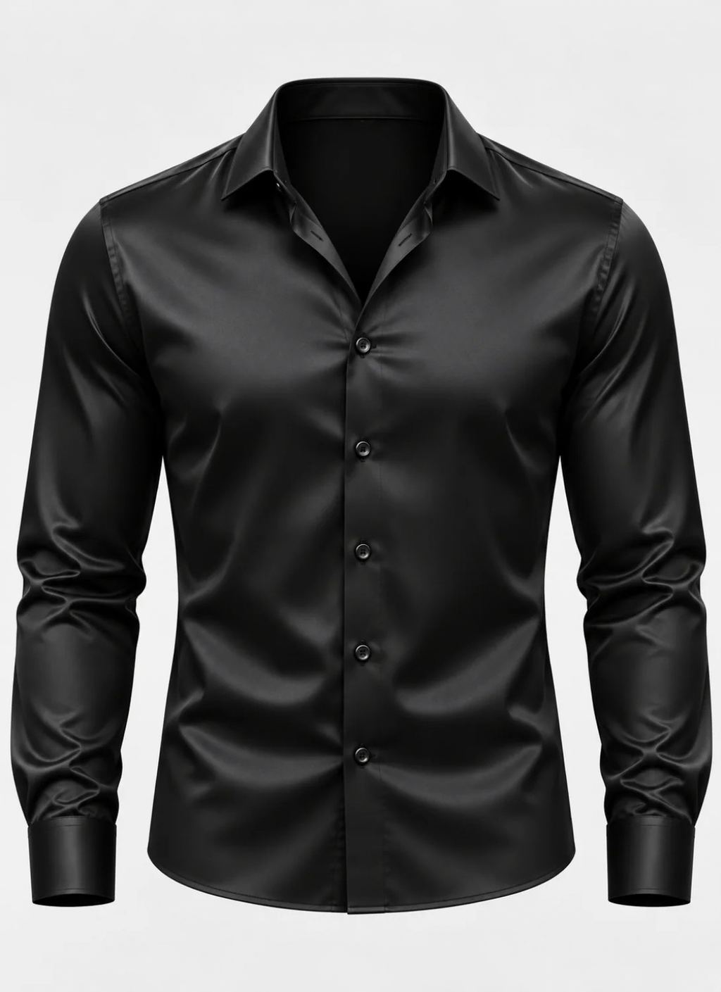 Premium Satin Dress Shirt for Men with Long Sleeves