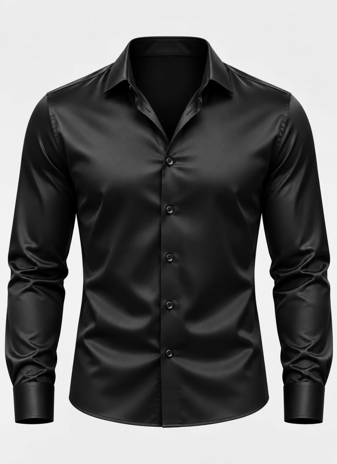 Premium Satin Dress Shirt for Men with Long Sleeves