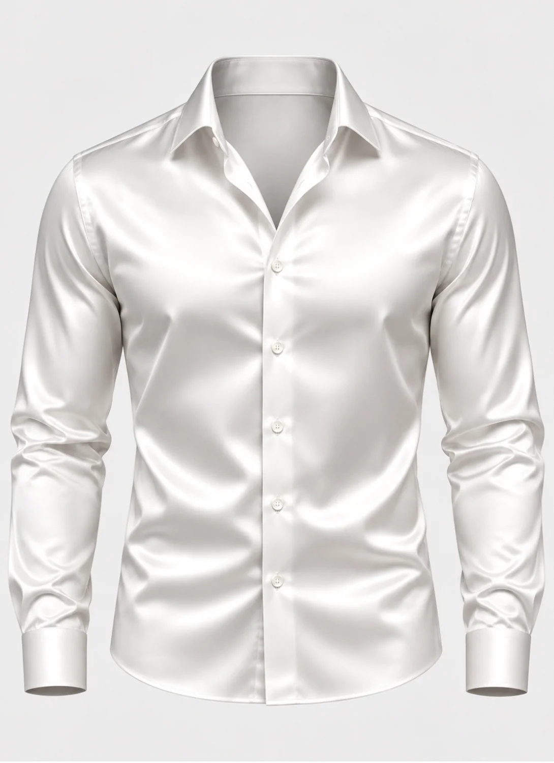 Premium Satin Dress Shirt for Men with Long Sleeves