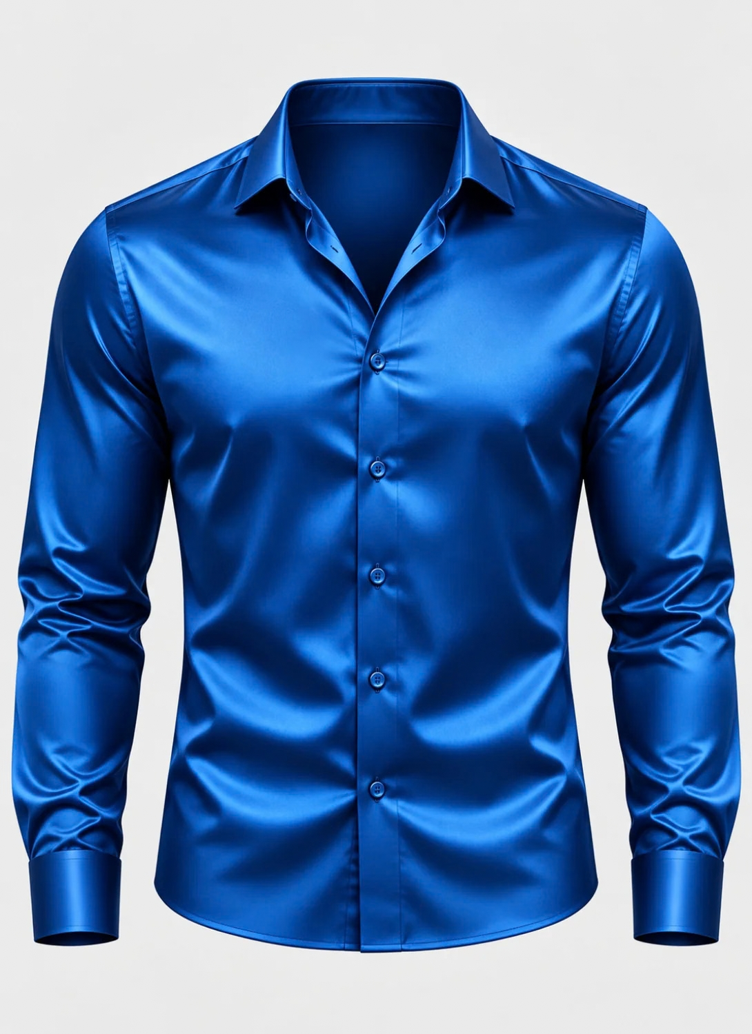 Premium Satin Dress Shirt for Men with Long Sleeves