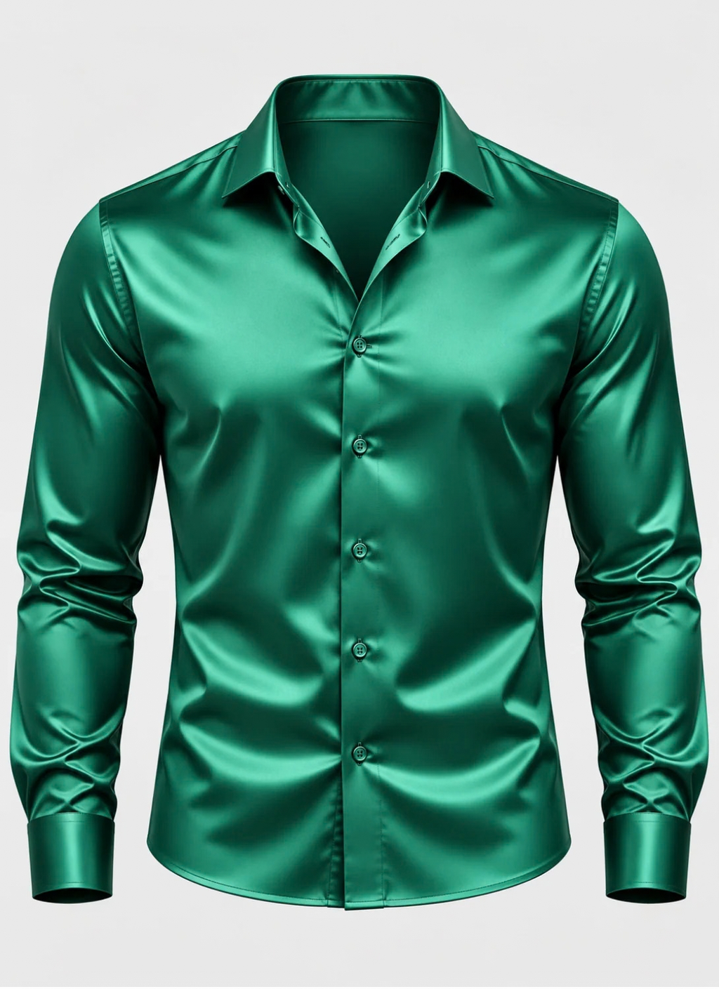 Premium Satin Dress Shirt for Men with Long Sleeves