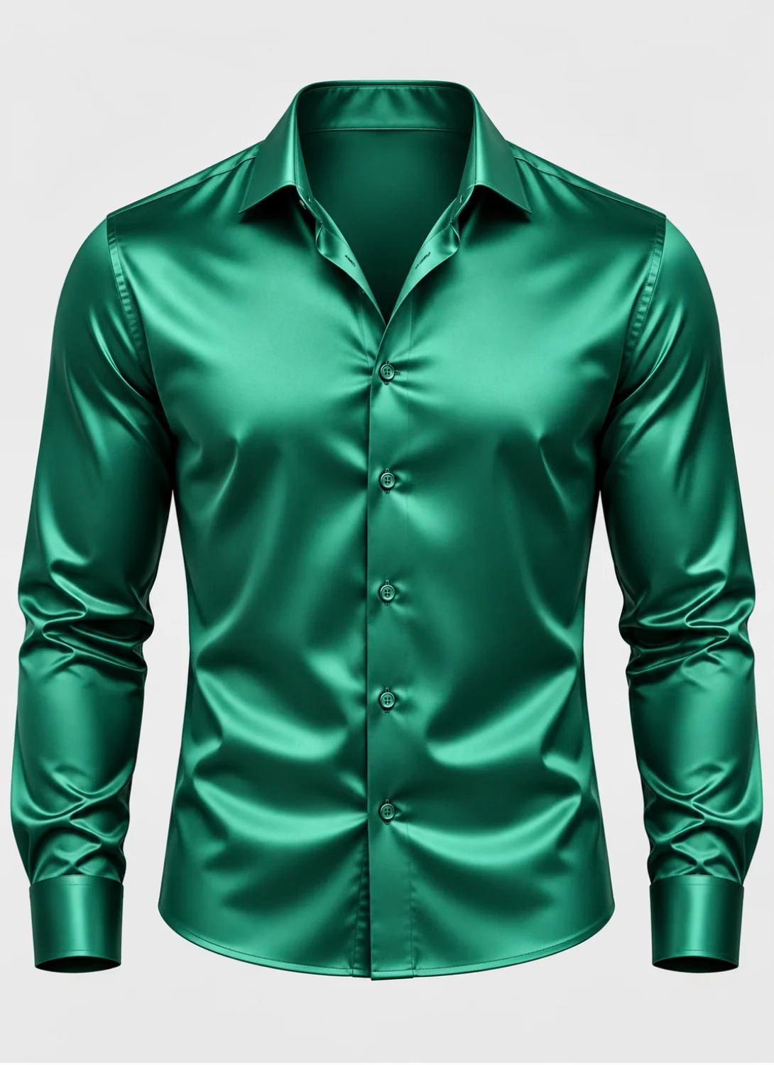 Premium Satin Dress Shirt for Men with Long Sleeves