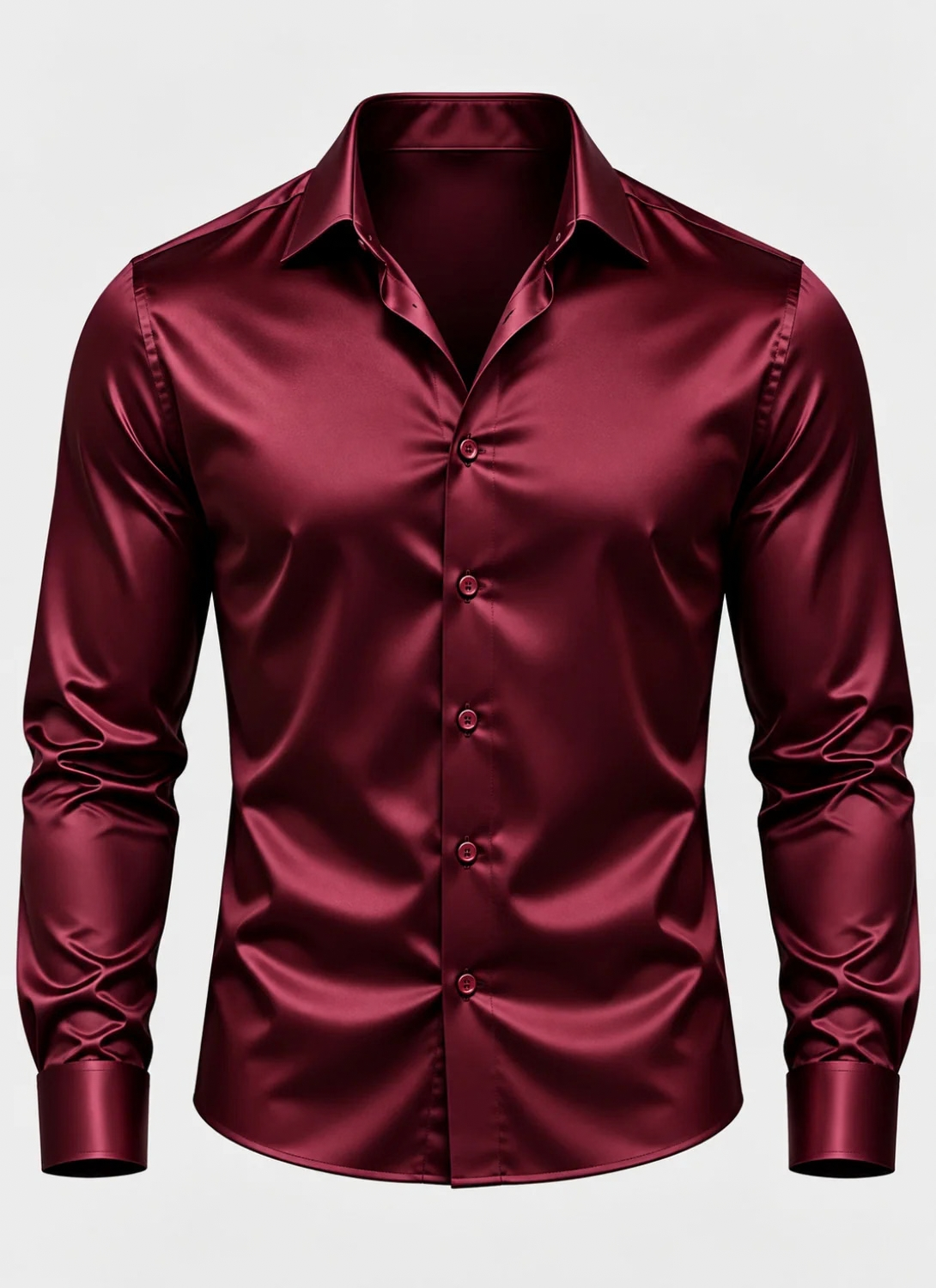 Premium Satin Dress Shirt for Men with Long Sleeves
