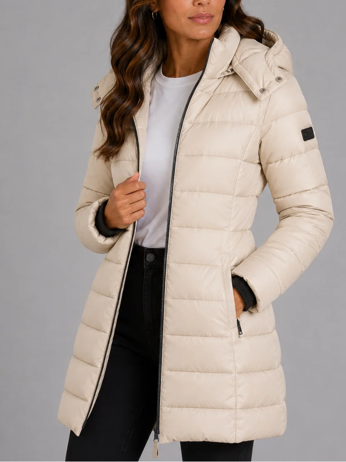 Quilted Hooded Puffer Jacket for Women