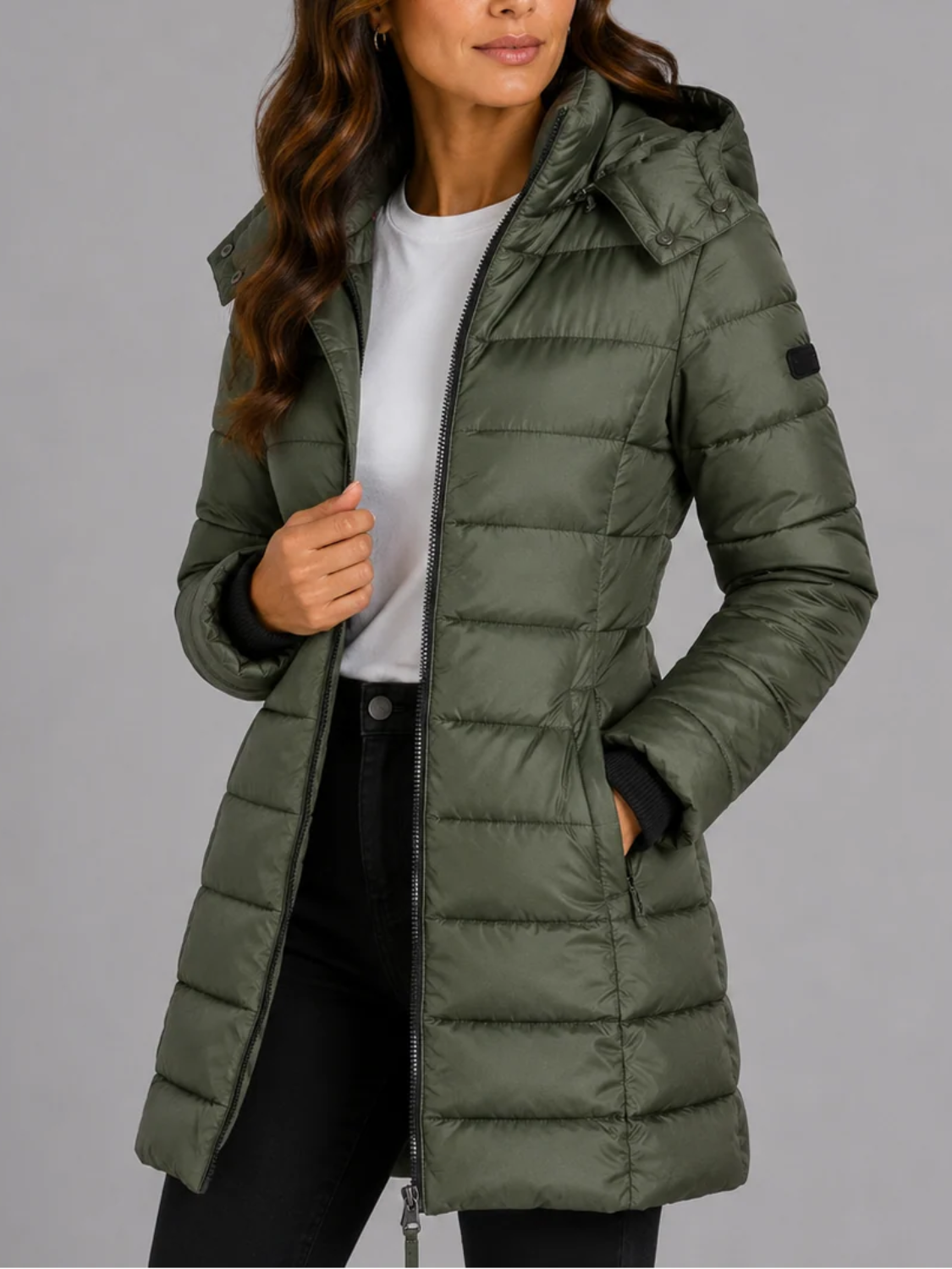 Quilted Hooded Puffer Jacket for Women