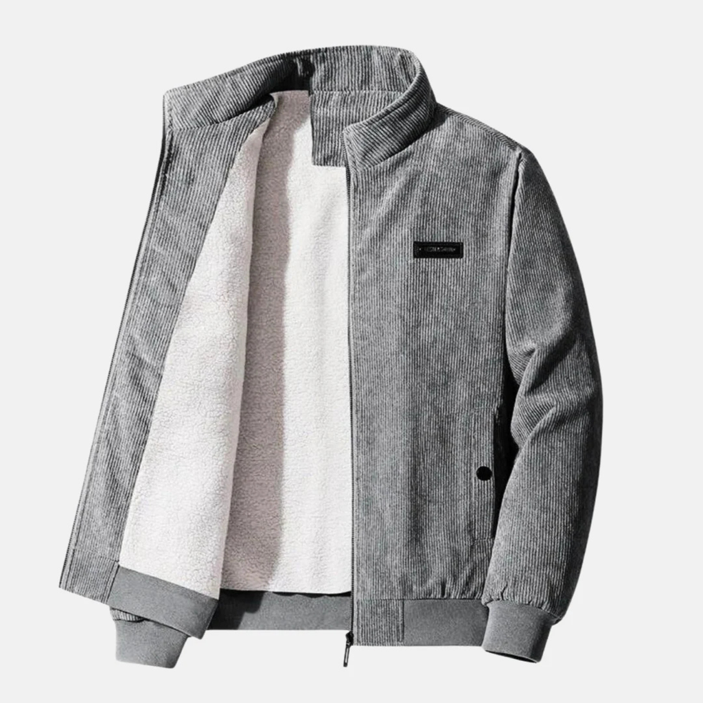 Retro Corduroy Jacket for Men with Sherpa Fleece Lining