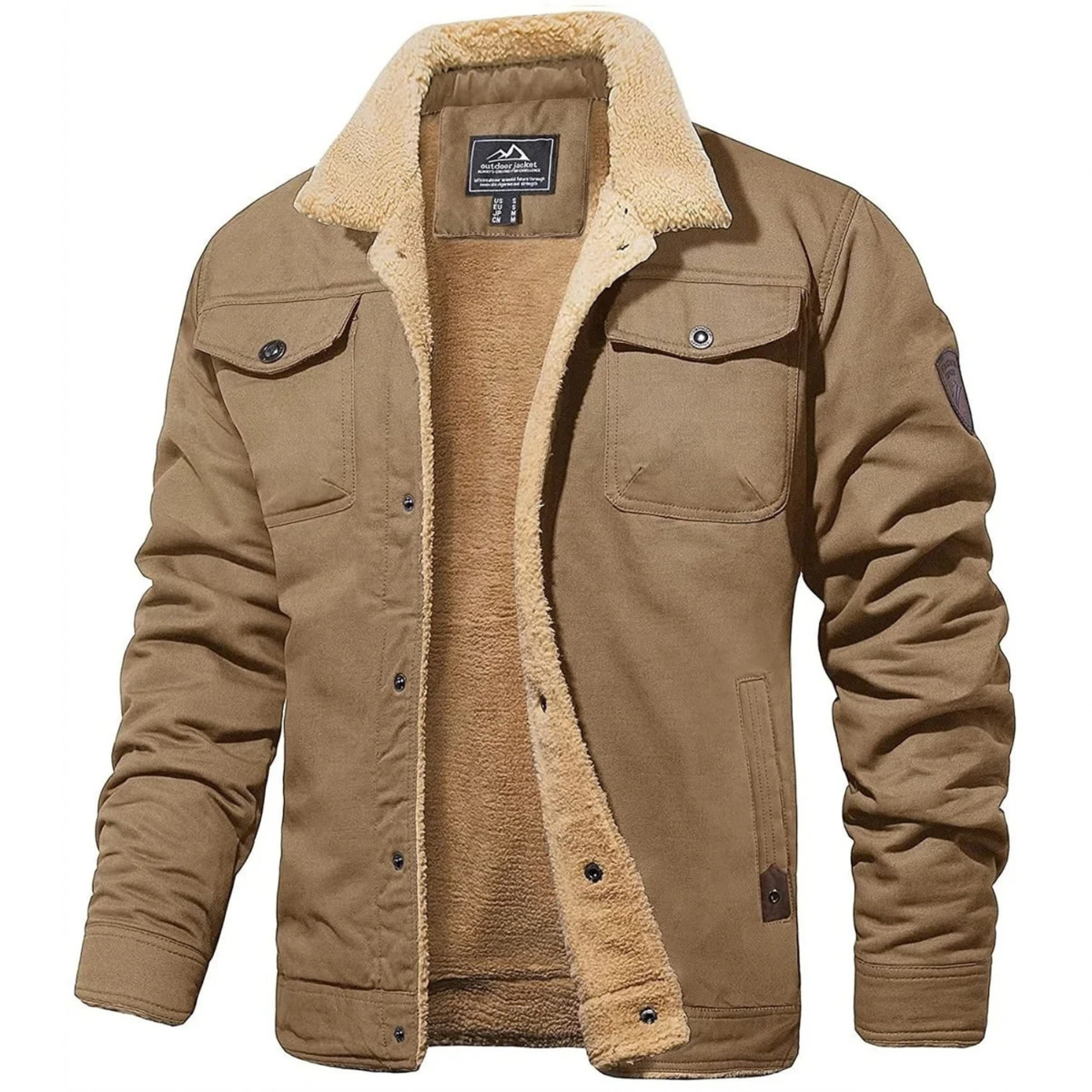 Sherpa-Lined Fleece Jacket for Men