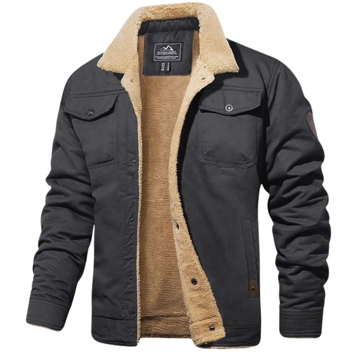 Sherpa-Lined Fleece Jacket for Men