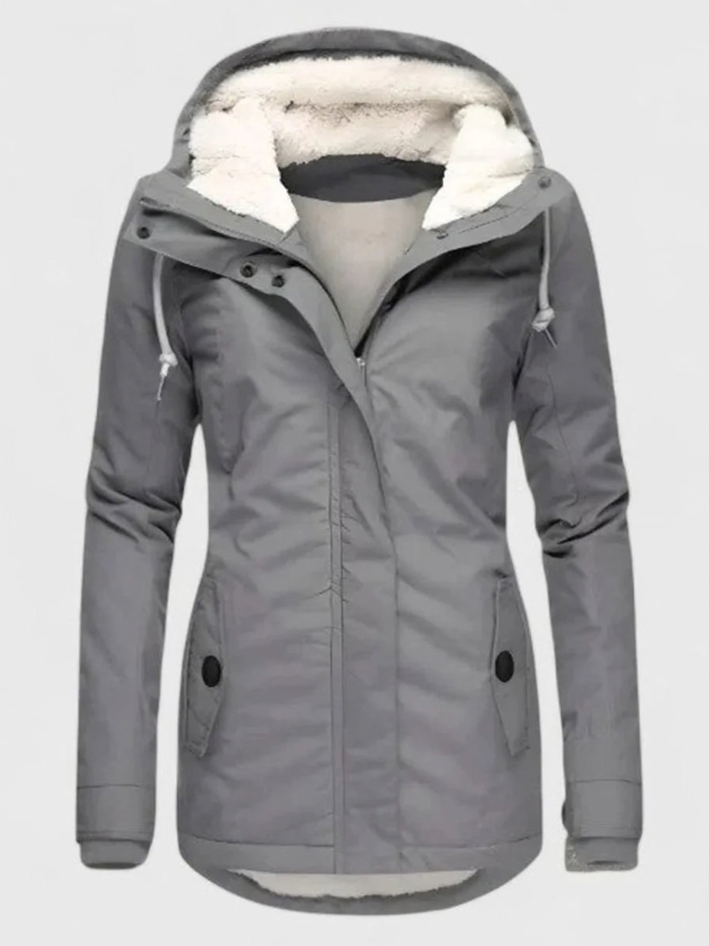 Sherpa Lined Hooded Parka Jacket for Women