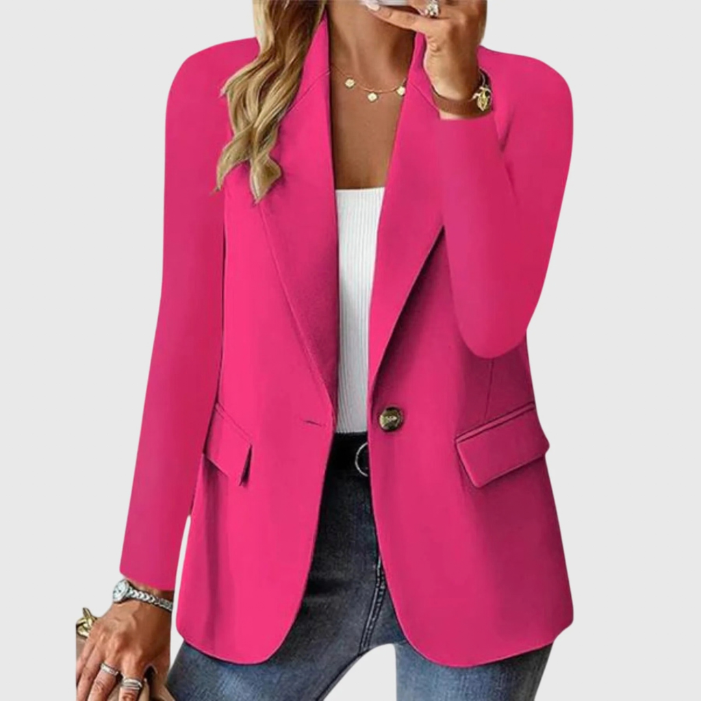 Single-Button Blazer for Women with Wrinkle-Resistant Fabric