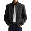 Suede Bomber Jacket for Men with Zip Front