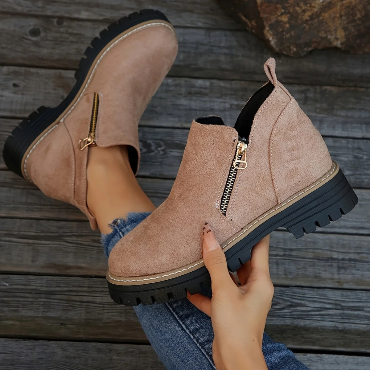 Suede Orthopedic Ankle Boots for Women