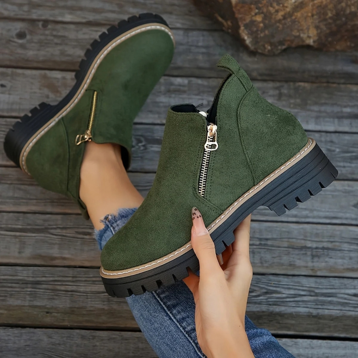 Suede Orthopedic Ankle Boots for Women