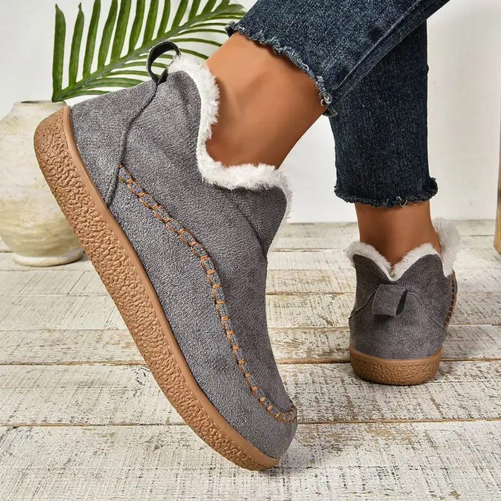 Suede Shearling-Lined Ankle Boots for Women