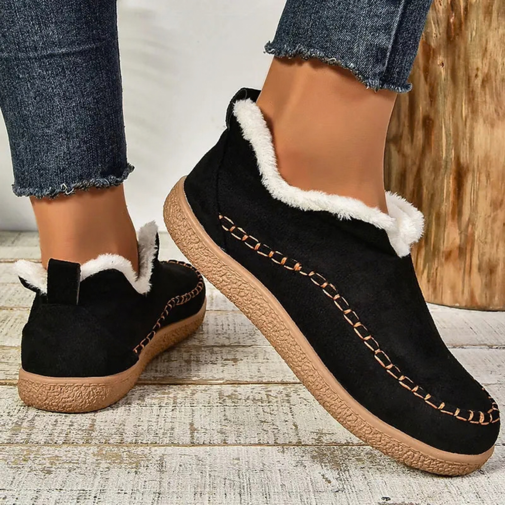 Suede Shearling-Lined Ankle Boots for Women