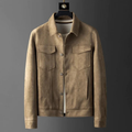 Suede Western Jacket for Men with Button Up Front
