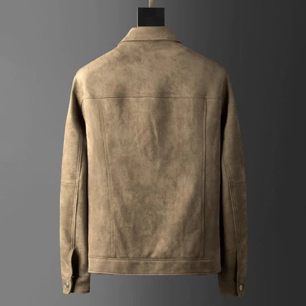 Suede Western Jacket for Men with Button Up Front