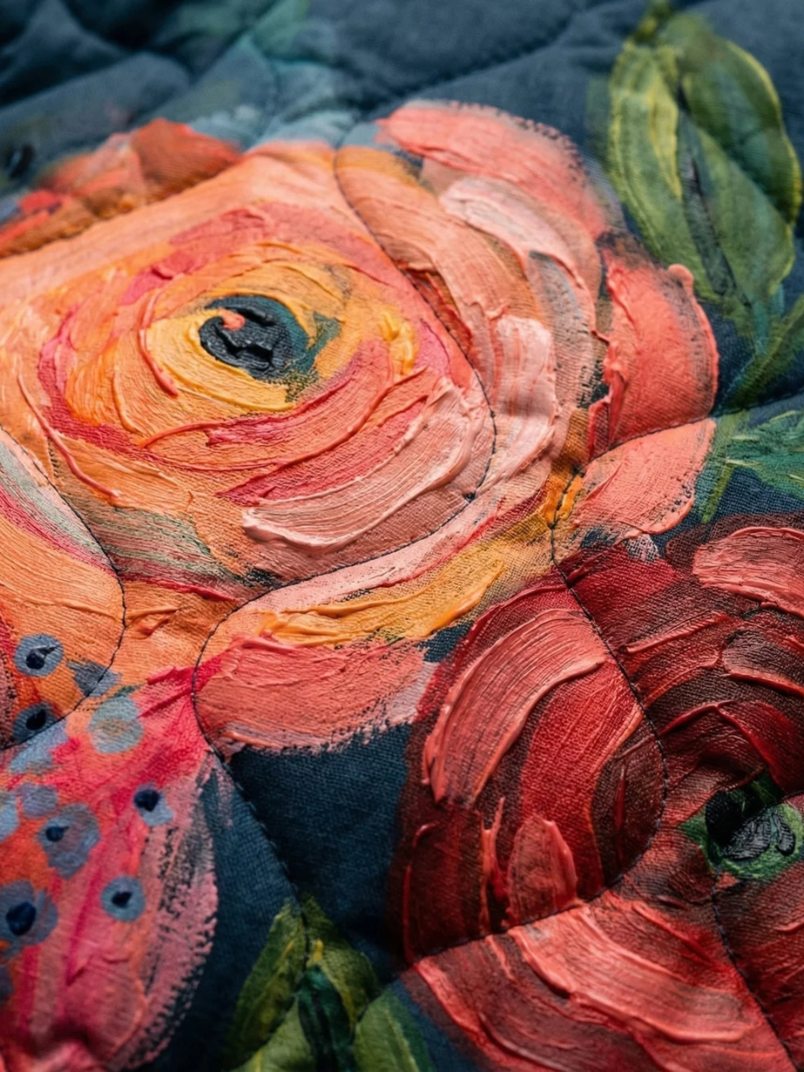 Vintage Floral Print Quilted Jacket for Women